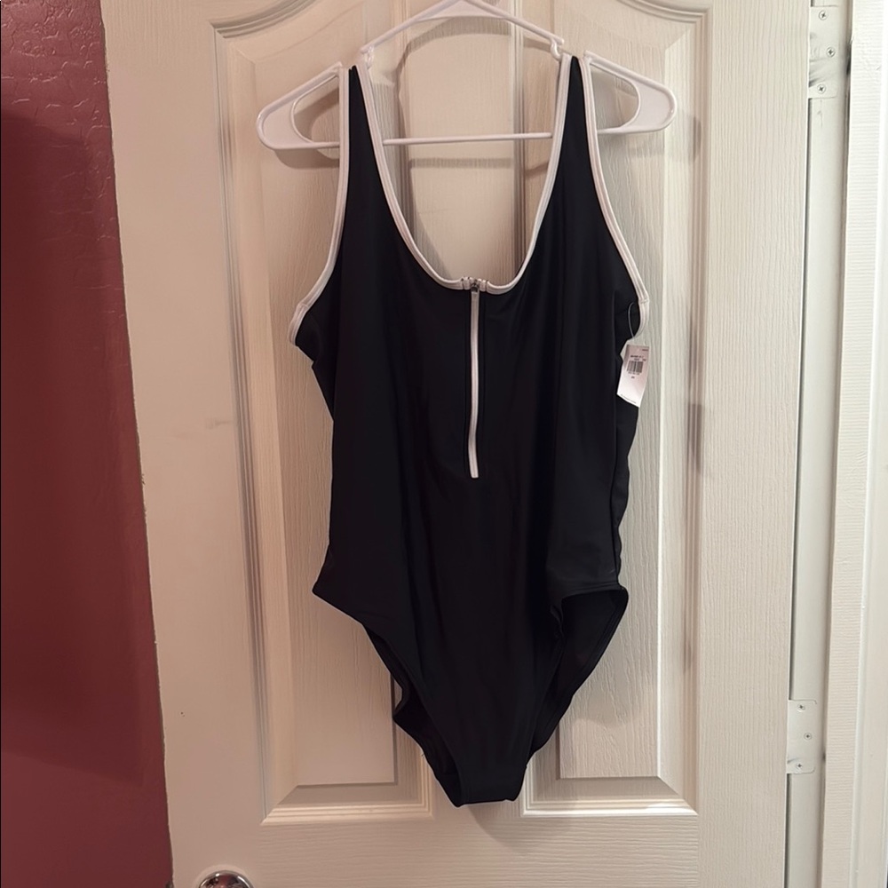 Old Navy Black Swimsuit with White Accents